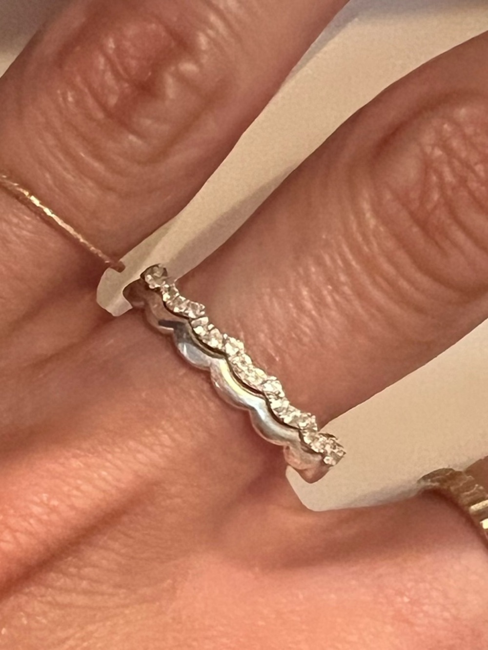 Mejuri Silver Textured Duo Stackable Rings - Picture 3 of 5